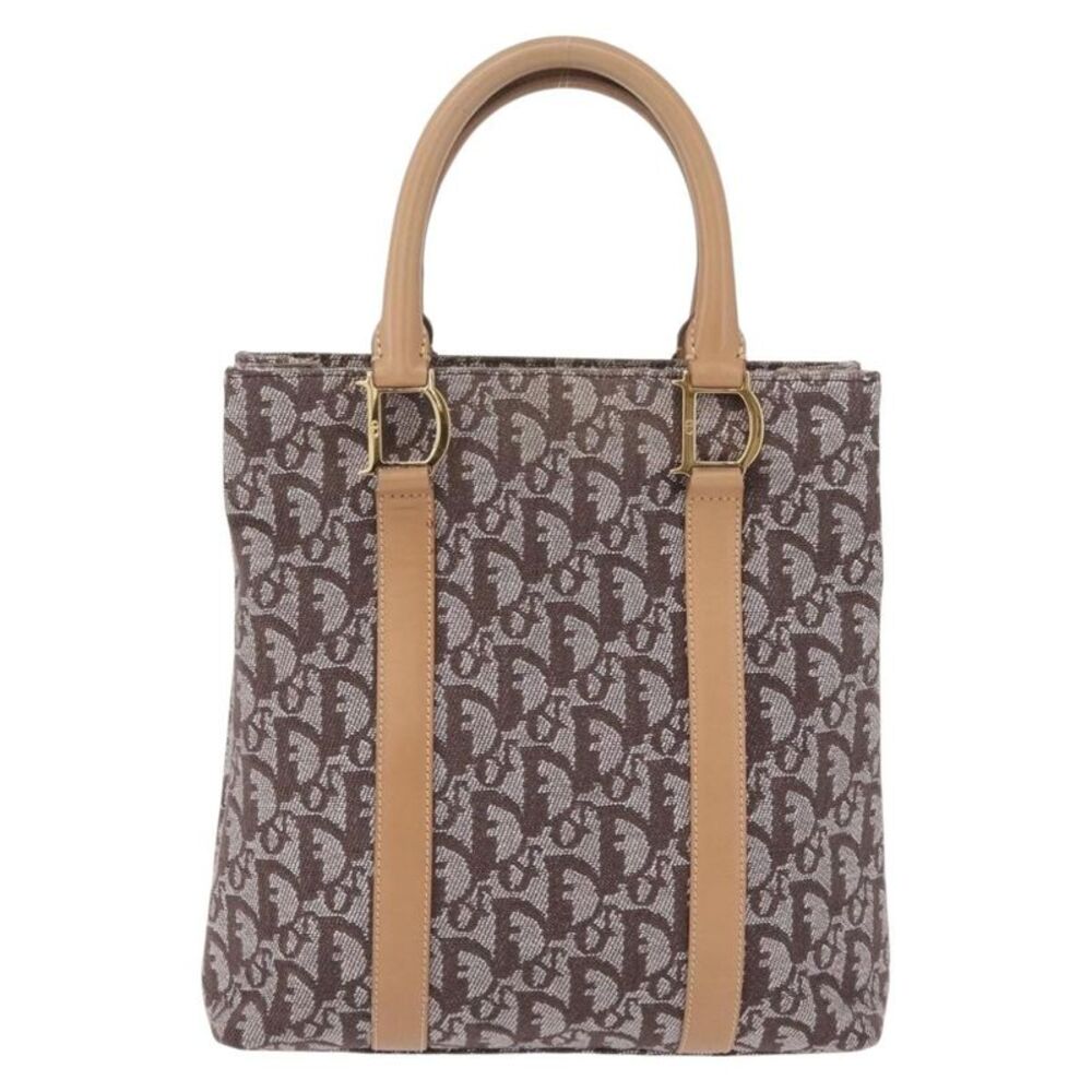 Christian Dior Vintage Open Diorissimo Canvas Brown Canvas Tote Bag Bag